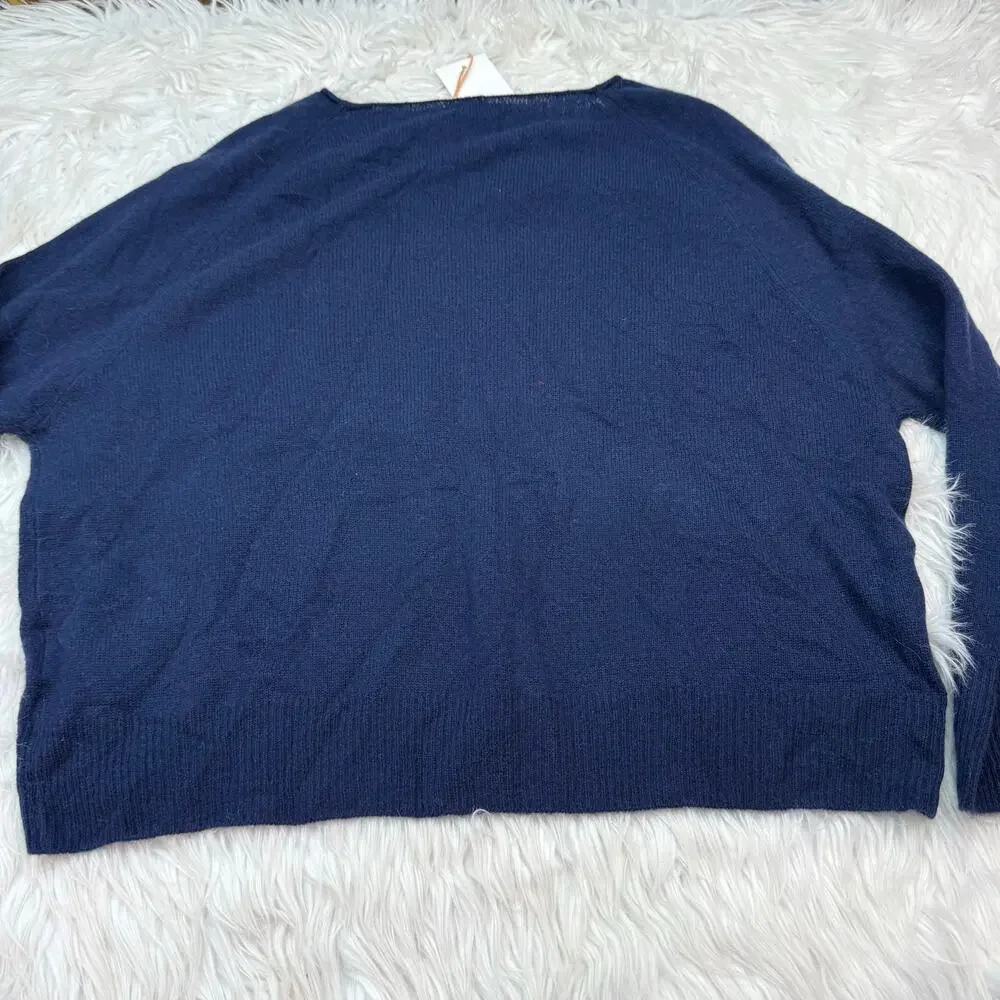 Quince Mongolian Cashmere Boatneck Sweater Navy Size L NWT Quiet Luxury - Picture 12 of 12